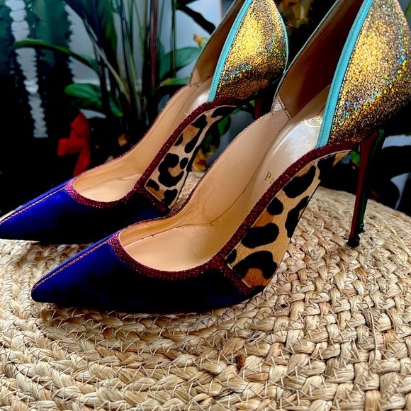 Serianina Pointed-Toe 100mm Red Sole Pump, Multi - Picture 5 of 9